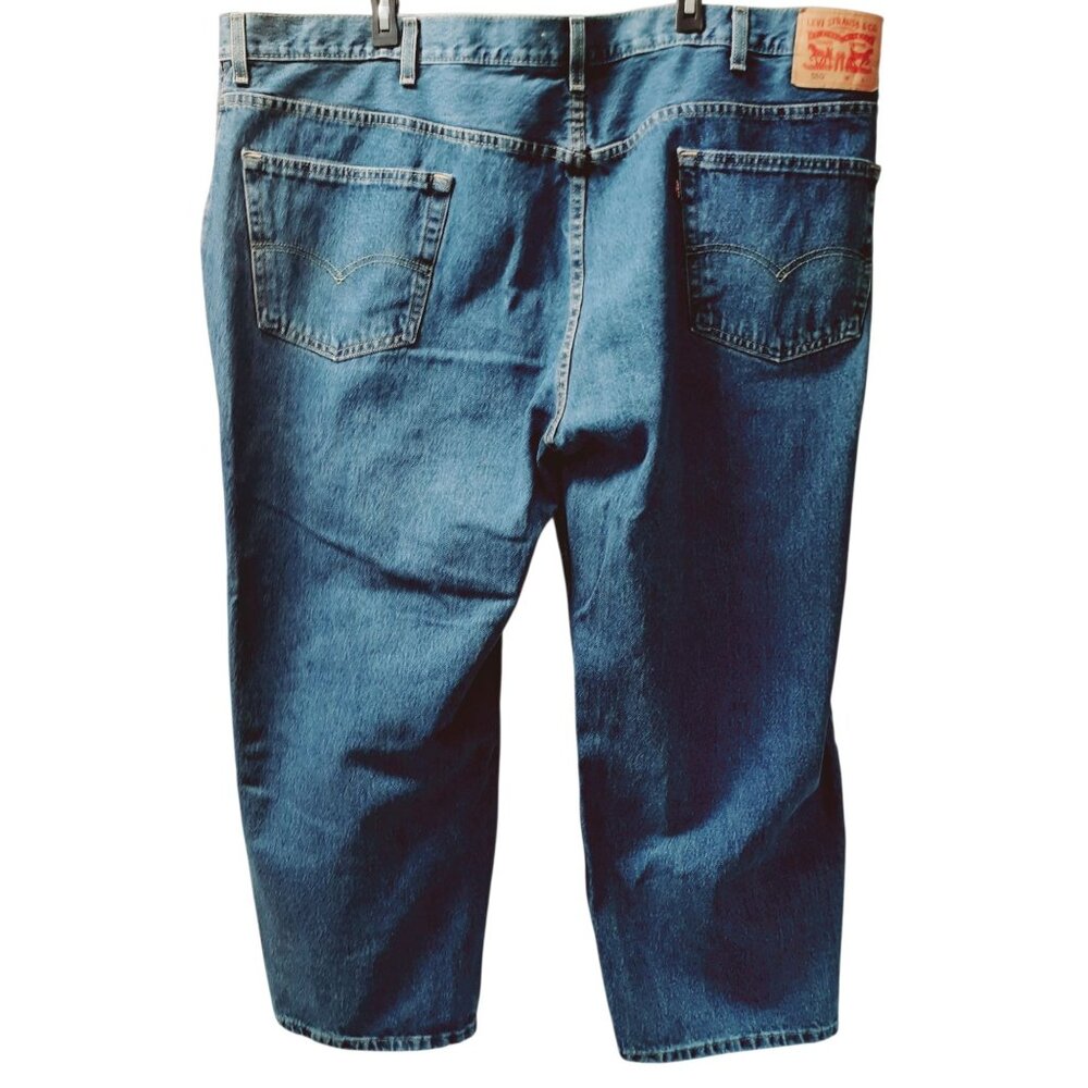 Levis 550 Straight Jeans Mens Size 52 x 29 Blue Denim 5 Pocket Design Mid Rise - Picture 2 of 5